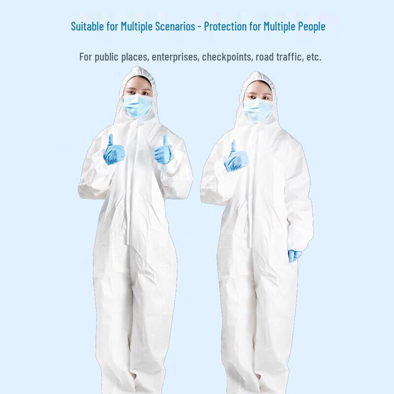 JIANGBO Disposable Non-Woven Hooded Protective Coverall