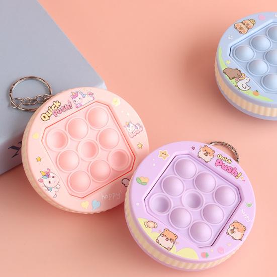Push Bubble Spielkonsolen Schlüsselanhänger Stressabbau Mini Blasenplatzen Spielmaschine Fidget Spielzeug Rucksack Tasche Geldbörse Anhänger Partygeschenke