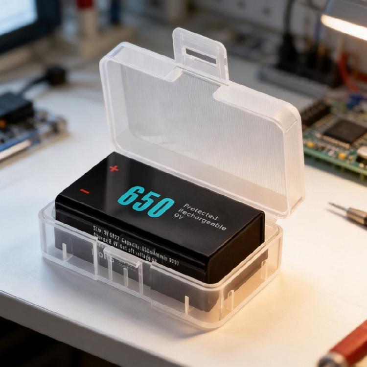9V Battery Storage Holder Case, Snap-Lid Box for Sorting Spare Batteries in Drawers, Offices,Battery Rectangular Case