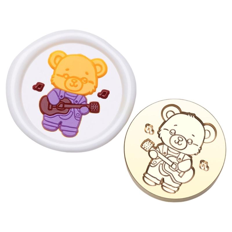 Vintage Seal Stamp Head Small Bear Animal Seal Stamp for Seal Envelope Card Party Invitation Packaging Christmas Wedding