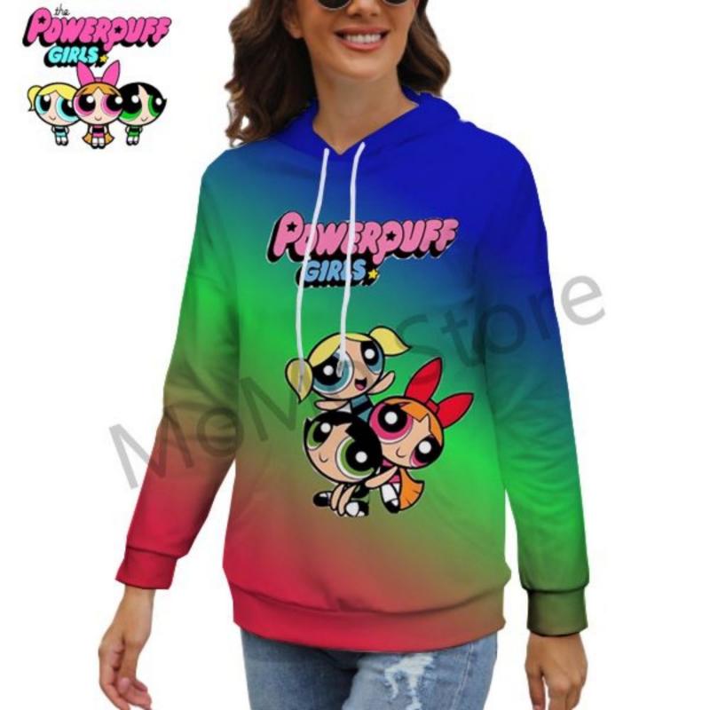 

The Powerpuff Girls Women s Hoodies Men s Kawaii Ladies Fashion Black Hoodie High Quality S-3XL Lovely Sweatshirts 2024 3D Print XL