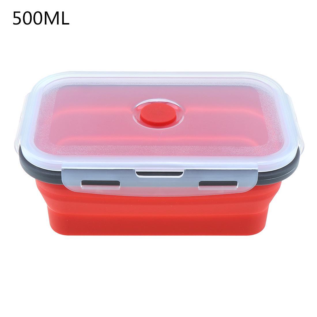 Складной силиконовый контейнер. 350мл/500мл/800мл/1200мл 500ML красный