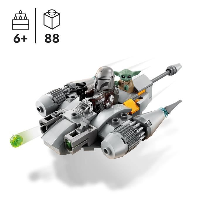 Lego® star wars 75363 microfighter chasseur n-1 du mandalorien, jouet le livre de boba fett avec figurine bébé yoda