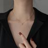Luxury Fashion Stainless Steel Gold Color 6-claw Heart Zircon Pendant Necklace for Women Exquisite Does Not Fade Collar Jewelry