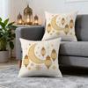 2Pcs Golden Patterned Crescent Moon Ramadan Throw Pillow Covers Stars Fanous Ramadan Cushion Case Home Decorations For Sofa Couc