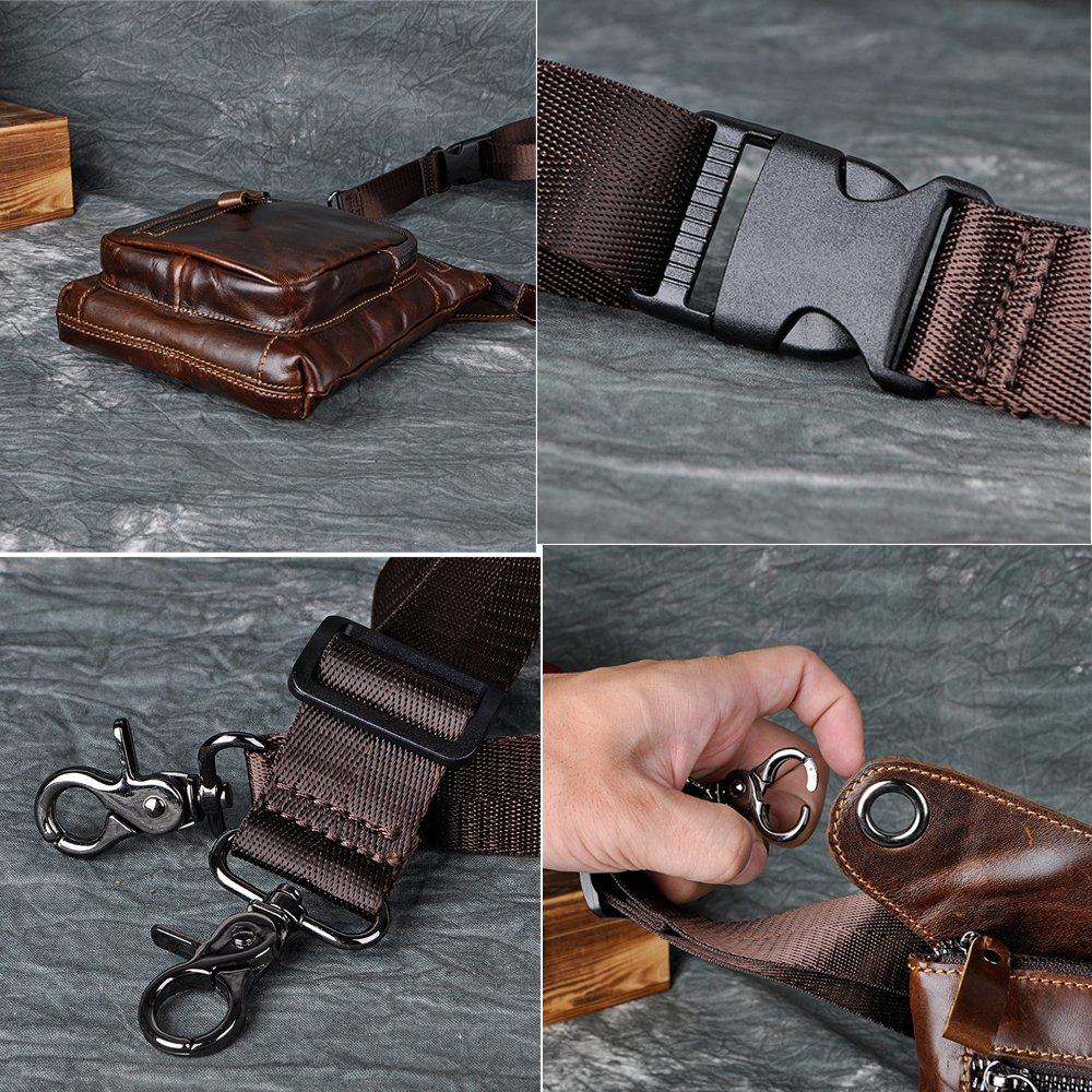 Meigardass Bein-Hüfttasche aus echtem Leder, abriebfest, Herren-Pouch, Leder, multifunktional, Motorrad, Oberschenkel, Tasche, Outdoor, wasserdicht, (Braun
