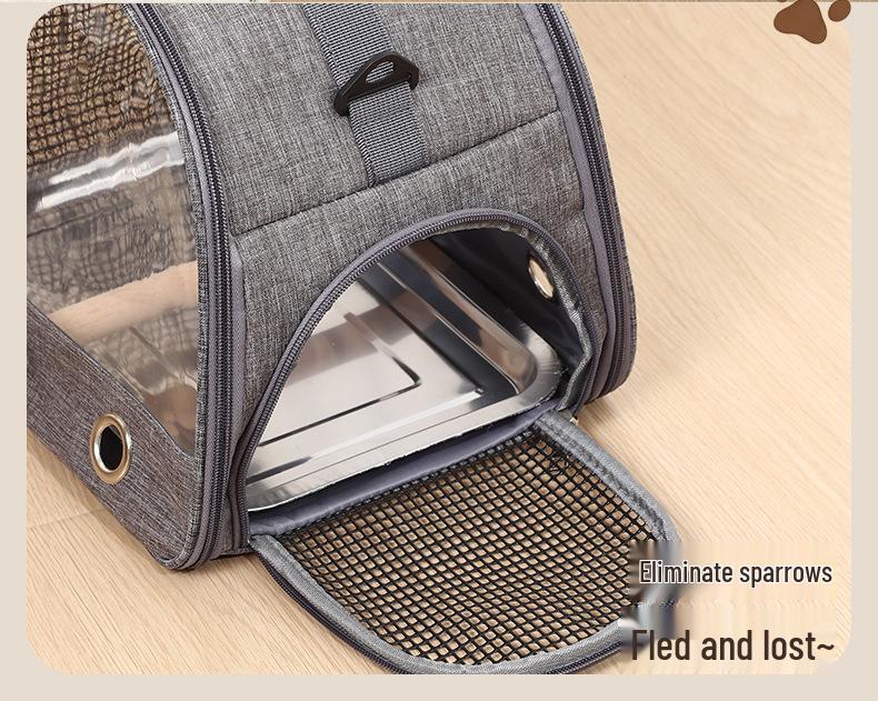 Transparent Breathable Portable Parrot Carrier - Anti-Bite, Handheld & Shoulder Crossbody Bird Cage for Small/Medium Birds Outdoors