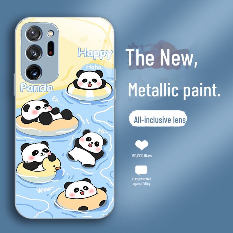 Niedliche Panda-Hülle aus Flüssigglas für Samsung A01/A02/A03 – Anti-Drop-Design mit Nationalschatz.