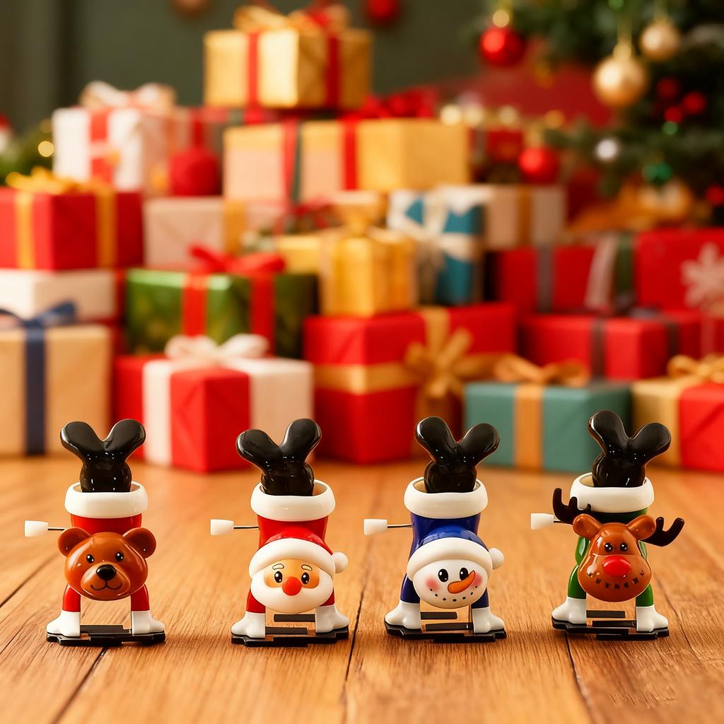 Christmas Wind Up Toys Funny Penguin Elk Snowman Clockwork Walking Toys For Festive Party F Avor Bag Filler
