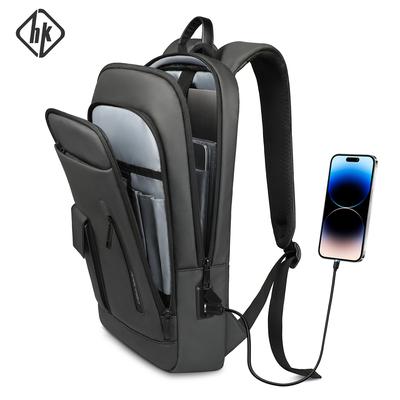 HK Slim 15,6'' Batoh na notebook Pánské pracovní batohy s USB portem Lehká pracovní taška pro vysokou školu Denní cestovní batoh