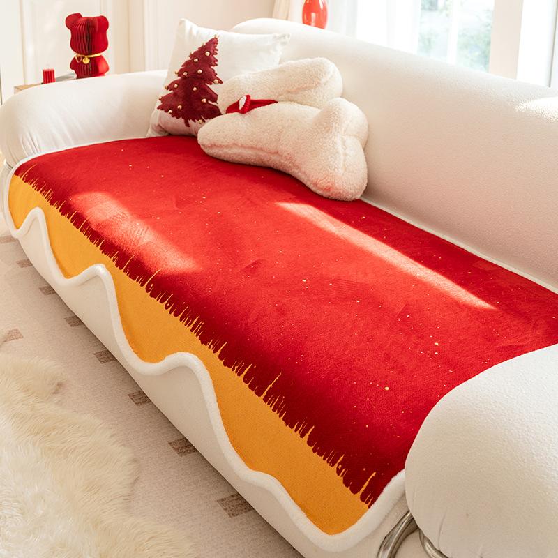 

Wedding red sofa cushion straight row festive four seasons universal non-slip seat cushion simple modern special-shaped sofa cover cloth towel 90*90cm