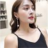 Five-pointed Star AB Asymmetric Super Flash Star Earrings Silver Needle Long Tassel Temperament Earrings Pearl Earrings