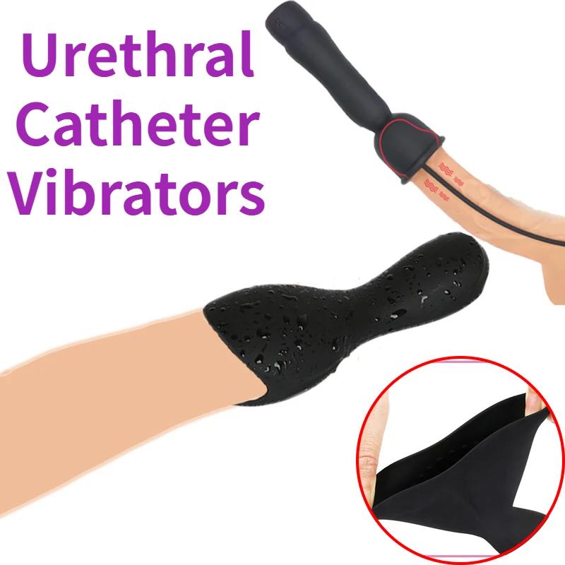 Pánský uretální katétr zvuk vibrátory silikonový masturbátor plug elektrický dilatátor uretry sexuální hračky erotické zboží koňské oko tyč