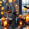 Witch Statue for Halloween Enchanting Witch Figurine with Pumpkin Resin Tabletop Ornament for Haunted House Decor