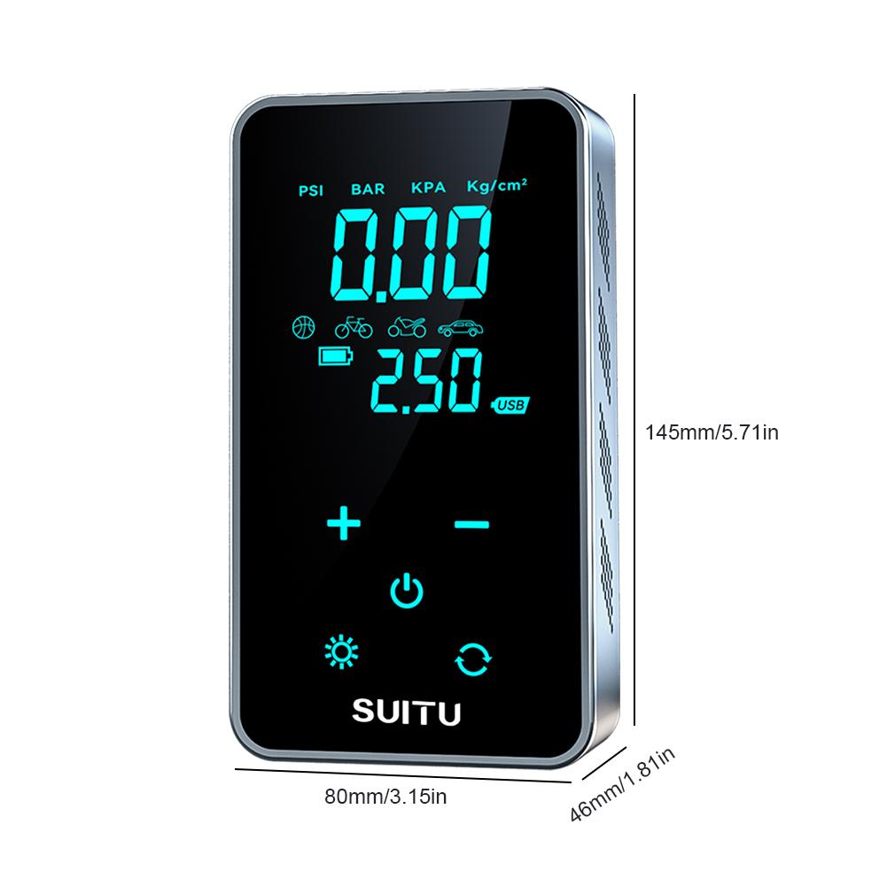 Digital Air Compressor 150PSI Mini Tire Inflator USB Rechargeable Car Electric Air Pump LCD Display for Car Motorcycle Inflation