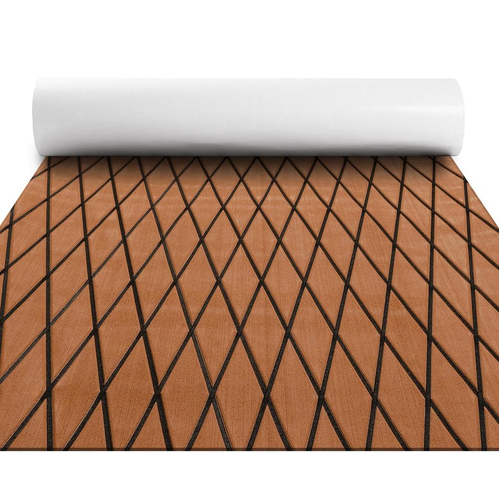 Boat Flooring Eva Foam Mat Deck Sheet Marine Yacht Teak Decking Sheet Adhesive Carpet Decking Pad Anti-Skid 2400x450x6MM