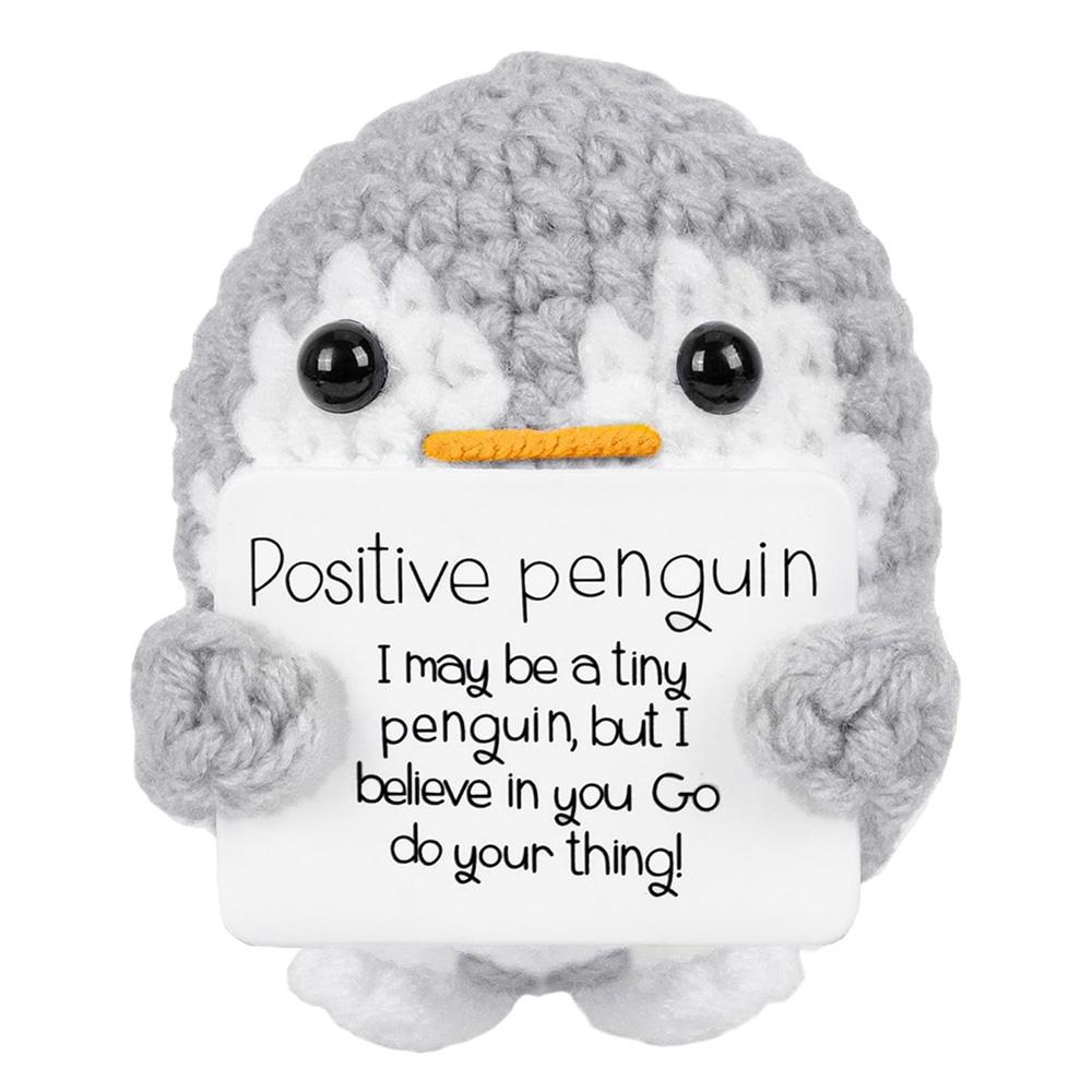 New Crochet Flower Penguin Doll Decoration Desk Accessories Kawaii Positive Energy Pengniu Doll Home Room Decor Christmas Gift