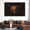 Amazing Portrait of Scottish Highland Cow Wall Pictures Canvas Painting Animal Posters Prints Living Room Home Decor