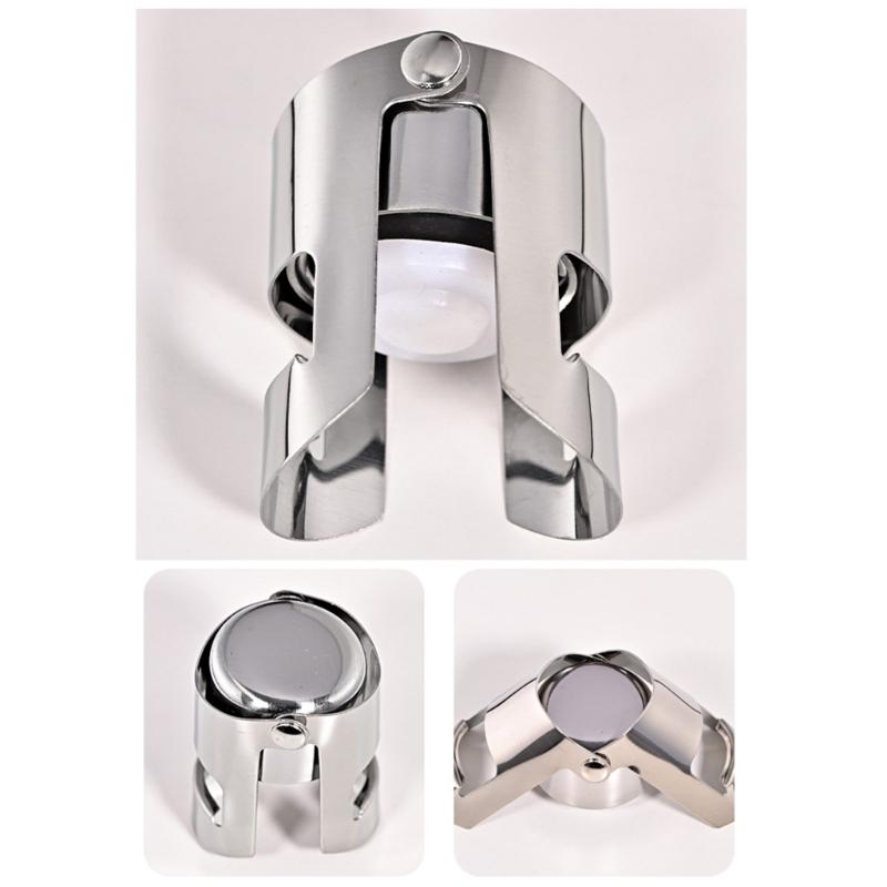 Pack Of 6 Champagne Bottle Savers for Restaurants Leak Proof Bubble Retaining Stoppers Stainless Steel Wine Preserver