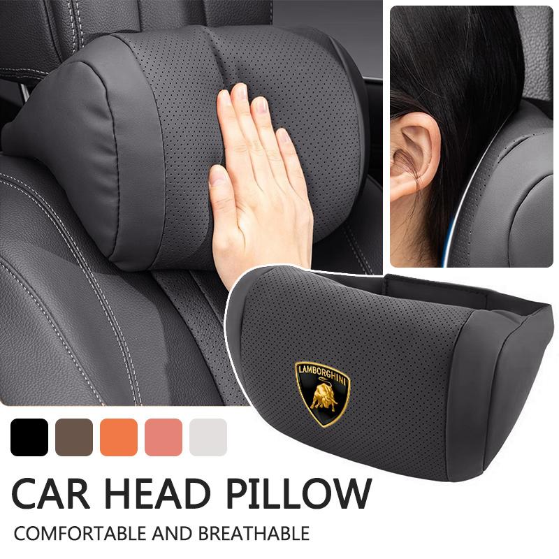 Car Back Support Headrest Neck Pillow Memory Cotton Lumbar For Lamborghini Urus Huracan Aventador Premium Auto Accessories TT1