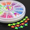 Mixed Color Flat Back Star & Half Round DIY Nail Art Tips Decoration Wheel