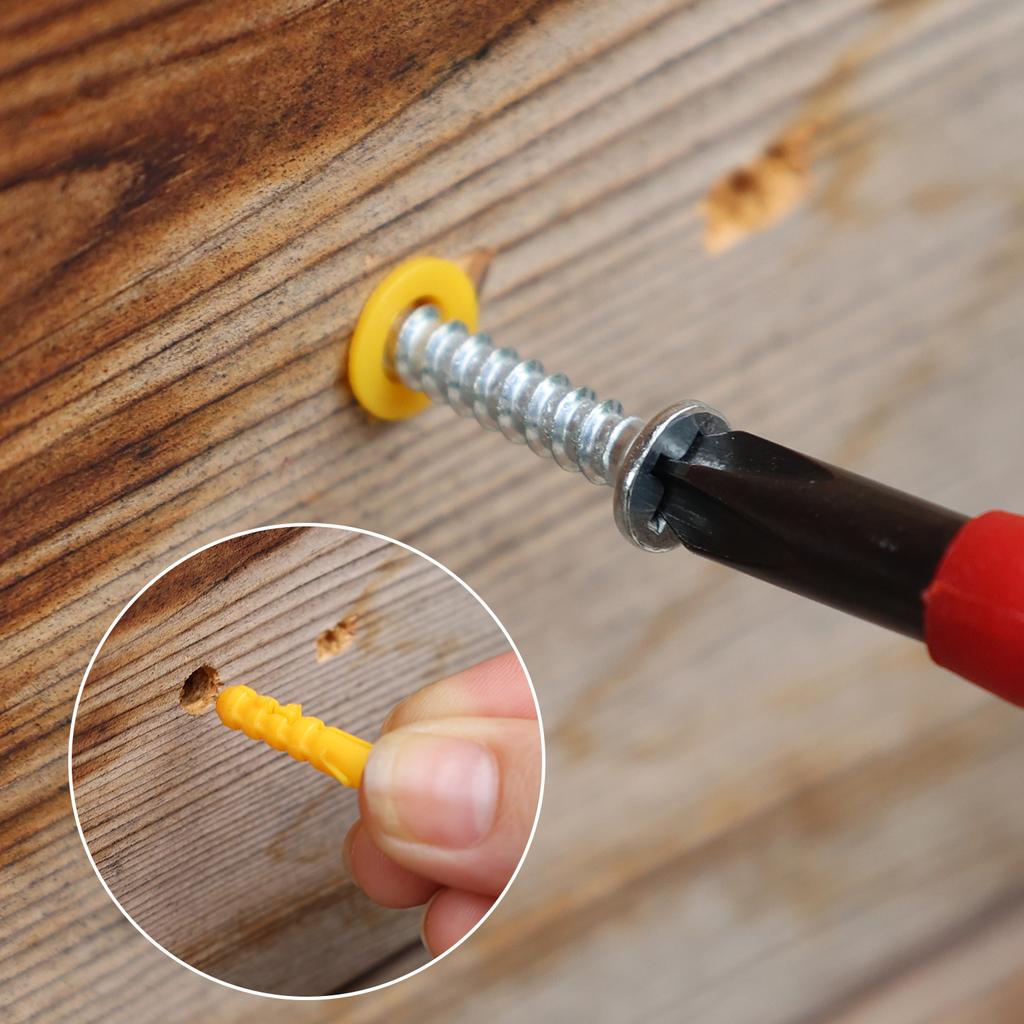 Plastic Shell Self-Tapping Screws Cross Tips Stainless Steel Expansion Screw Wall Anchor Drilling Plug Bolt Pipe Column Fastener