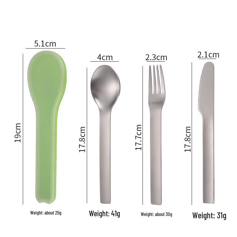 Stainless Steel Portable 3-Piece Travel Cutlery Set: Knife, Fork & Spoon