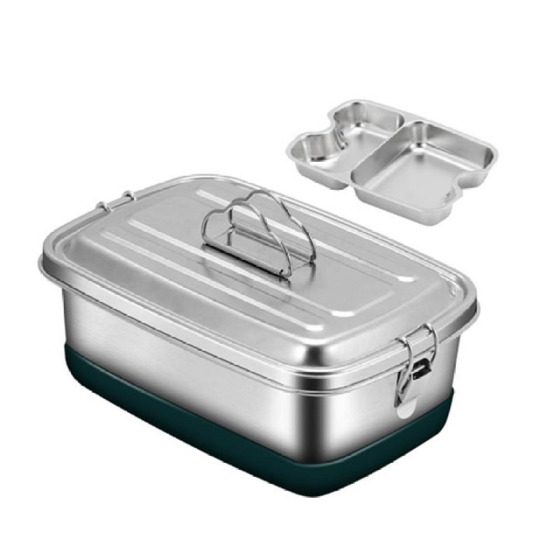304 Stainless Steel Bento  Box With Compartments Sealed Spillproof Leak-proof Double Layer Lunch Box
