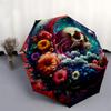 1pc Floral Cosmic Skull Mandala Umbrella with Plastic Handle,Suitable for All Seasons Home Travel Outdoor UmbrellaDD1539