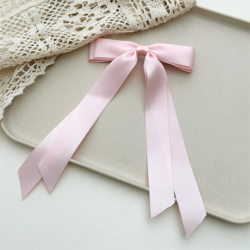 Women's Double-Layer Bow Ribbon Tassel Hair Clip - Woven Long Hair Tie Duckbill Accessory
