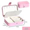 Portable PU Jewelry Box for Earrings, Necklaces, and Rings