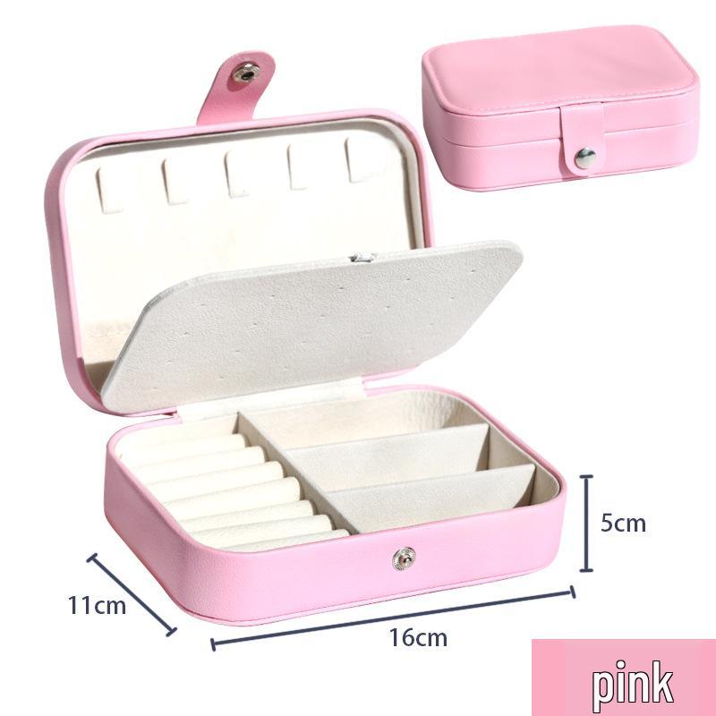 Portable PU Jewelry Box for Earrings, Necklaces, and Rings