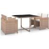 VidaXL Garden Furniture Set 5 Pcs with Cushions Wicker Resin Beige
