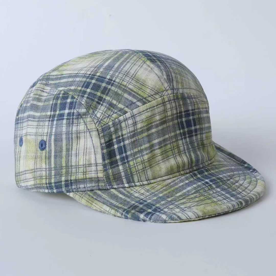 - Gepersonaliseerde baseballpet met volledig patroon, geblokt, met gekleurde klep, voor fietsen en buitenfotografie One Size