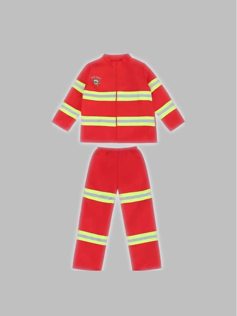 Children's Firefighter Costume for Kindergarten Role Play and Performance
