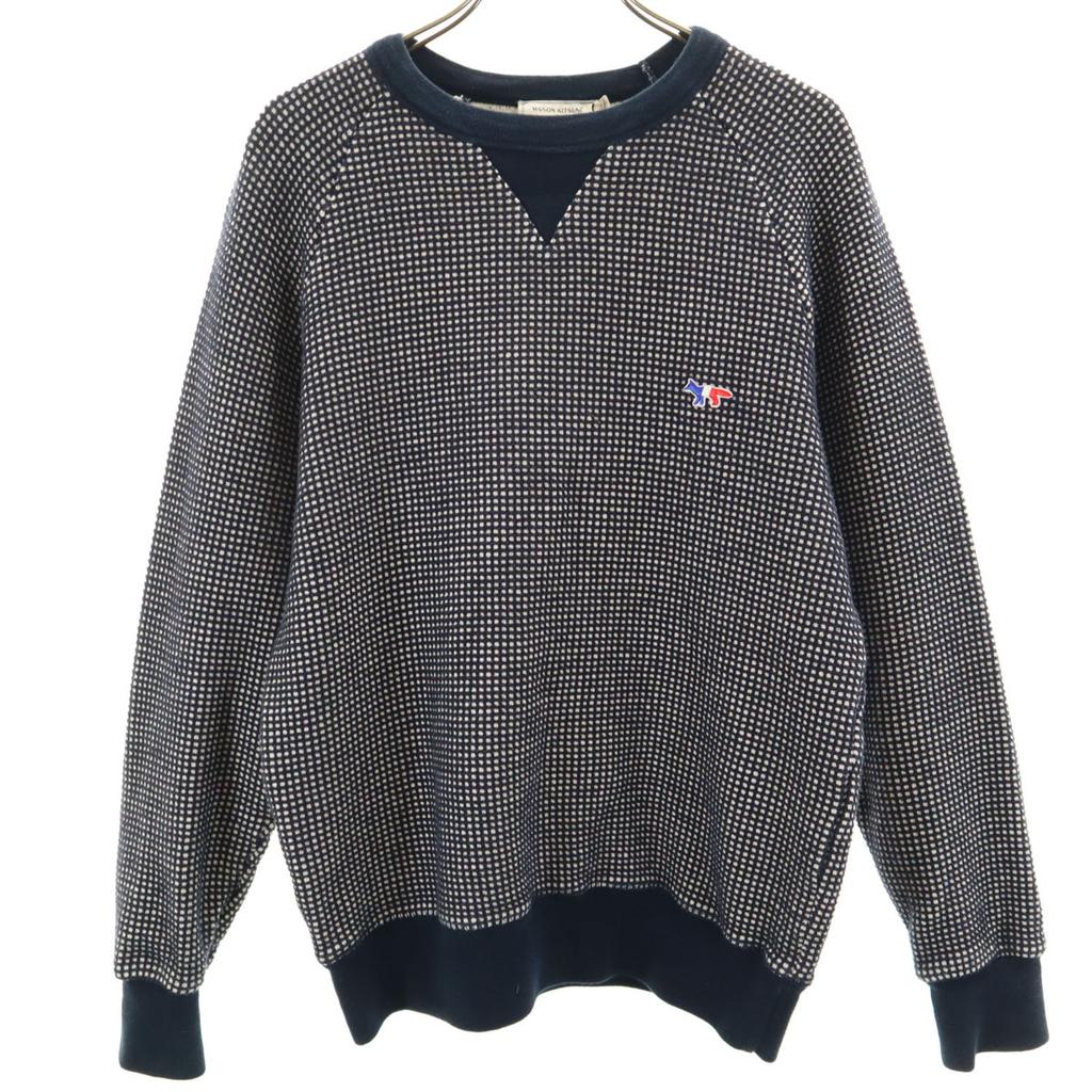 MAISON KITSUNE Made in Portugal Long sleeve waffle knit XS Navy Men's Used