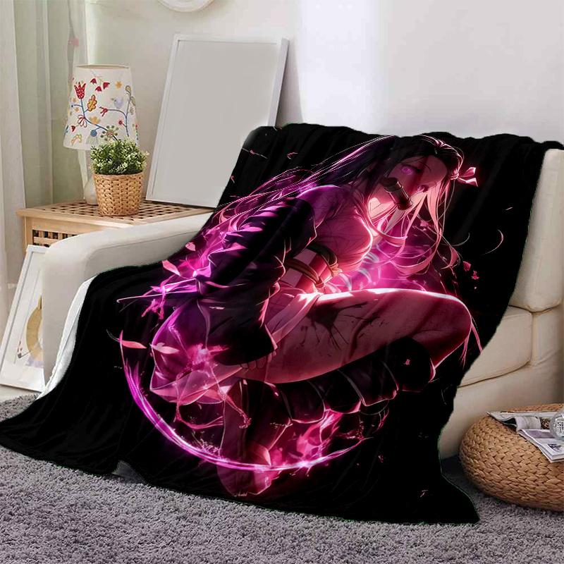 1pc Anime Demon Slayer Tanjiro Kamado Cosplay Blanket, Home Decor, Couch Throw .B046