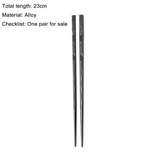 1 Pair Japanese Chopsticks Unbending Anti-slip Handles Alloy Japanese Sushi Chopsticks for Home