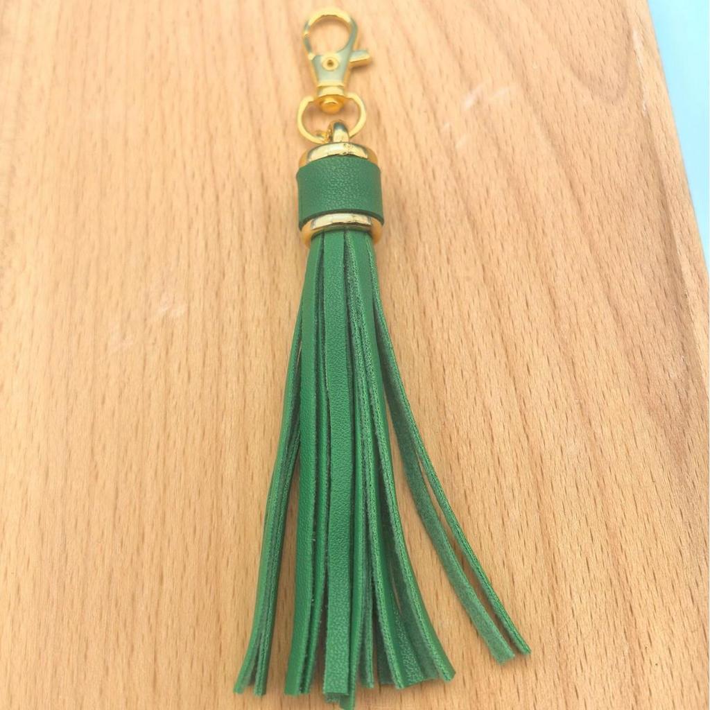 Cross Leather Tassel Keychain & Silicone Bracelet Pendant
