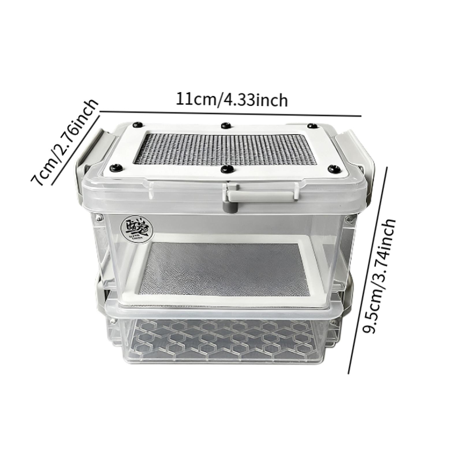 

Transparent Roach Feeding Box Reusable Mealworms Breeding Box Mini Mealworms Container for Pet Terrarium Hatching Container