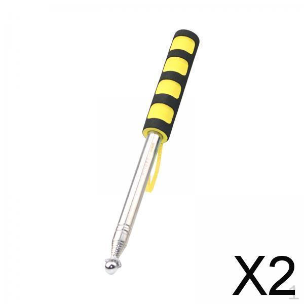 

2xTour Guide Flag Pole Lightweight Stainless Steel Telescopic Banner Yellow