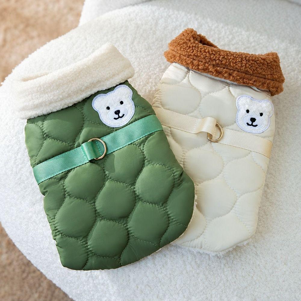 Leash Ring Dog Winter Jacket Two Leg Design Pet Coat Comfortable Cat Cotton Vest Winter Season