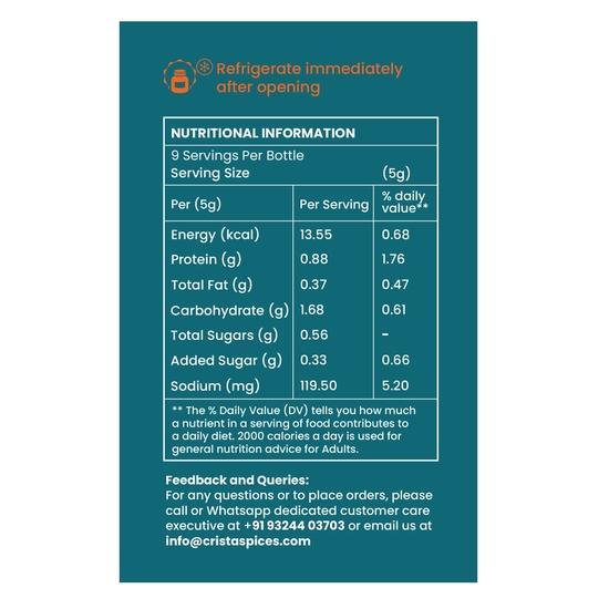 Crista 50 g przyprawy do grillowanych warzyw | Mieszanka przypraw do grilla | Uniwersalna, świeża i aromatyczna | Bez dodanych barwników i wypełniaczy | Wegańska