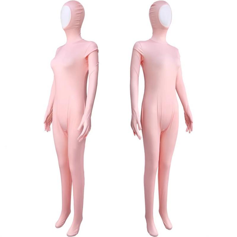 Orange Full-Body Zentai Costume With Tutu Dr. Seuss Themed Halloween Party Outfit