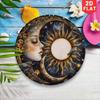 Vintage Sun and Moon Metal Wall Art Aluminum Round Sign Home Decor