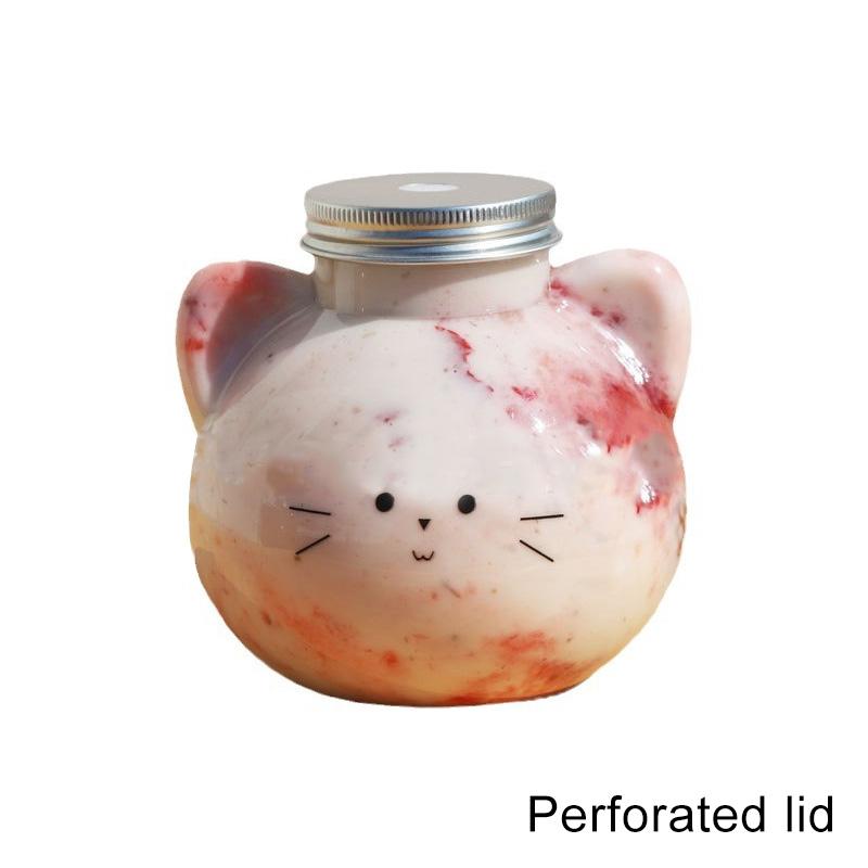 

Бутылки для воды Kawaii Cat для молока, чая, кофе, сока, переносная питьевая чашка, прозрачная бутылка для сока, питьевая посуда 500ML