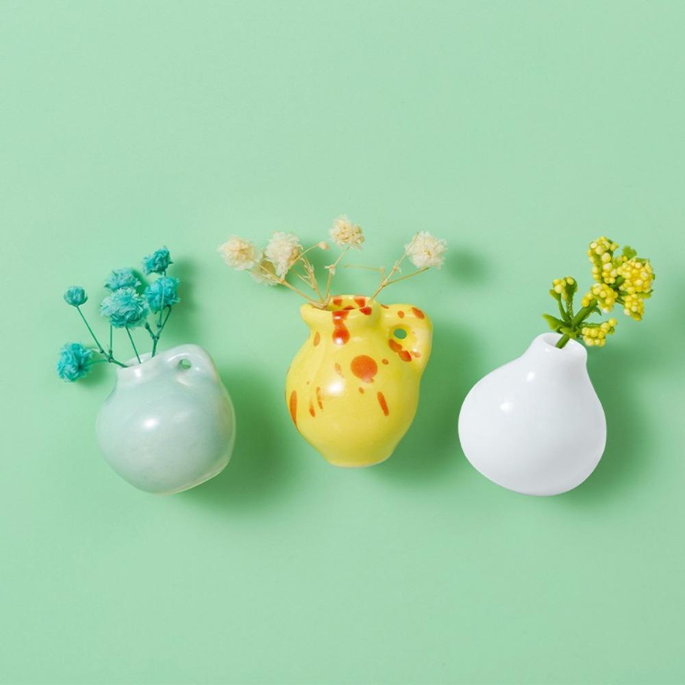 

Ceramic Vase Fridge Stickers DIY Refrigerator Magnets Home Decor Porcelain Bonsai Gift Style 8