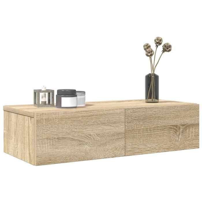 VidaXL Wall Shelf with Drawers Sonoma Oak Engineered Wood 859970