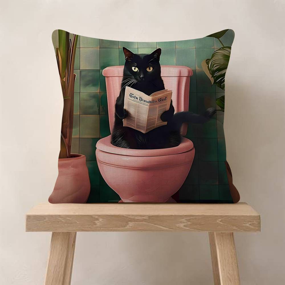 Cute Cat Pillow Gift Home Office Decoration Bedroom Sofa Car Cushion Cover Case 45x45