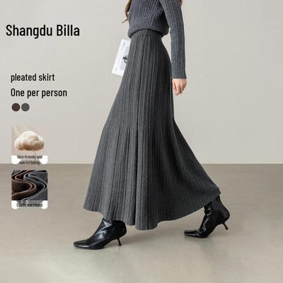 Women's Elegant Pleated A-line Winter Skirt